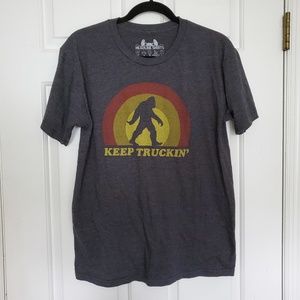 3for$25 Keep trucking Abominable Snowman Yeti Bigfoot shirt Med red green yellow